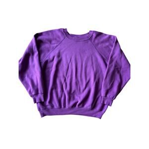 Vintage Blank Hanes USA Made Purple XL Raglan Crewneck Sweatshirt